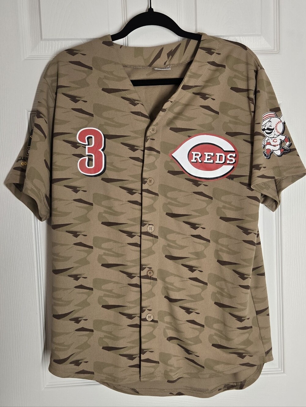Ken Griffey Jr. #3 Cincinnati Reds Camo Baseball Jersey XL 100% Cotton
